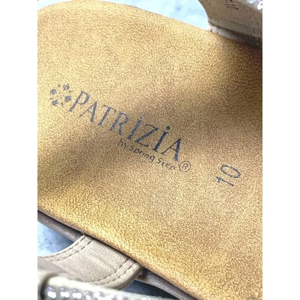 Patrizia by Spring Step Women's Rhinestone Embellished Thong Sandals Size 10